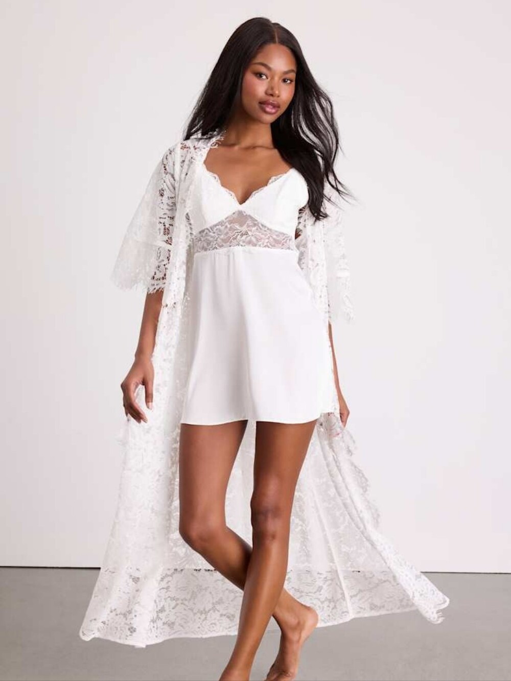 Lulus Cotton-blend Lace Robe